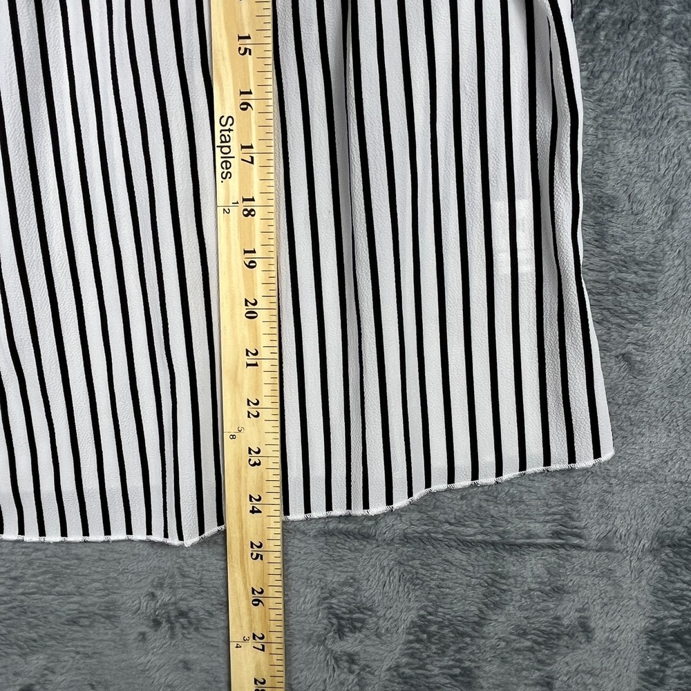 Soho Jeans Womens XS Black White Striped Cold Shoulder Blouse Summer Top - Picture 9 of 16
